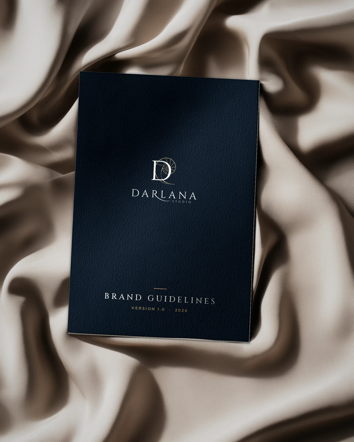 Printed Darlana Studio brand guidelines booklet